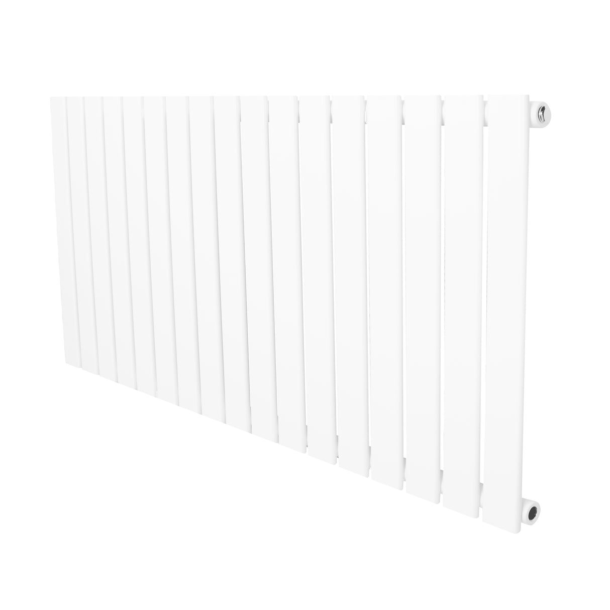 Sleek white flat single column radiator, 600 x 1190mm, featuring smooth, vertical slats and a modern design for efficient heating
