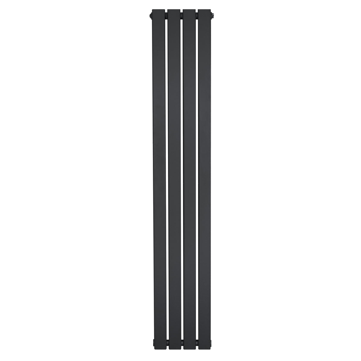 Sleek anthracite grey flat single column radiator, 1600 x 280mm, featuring a modern vertical design with smooth, matte finish