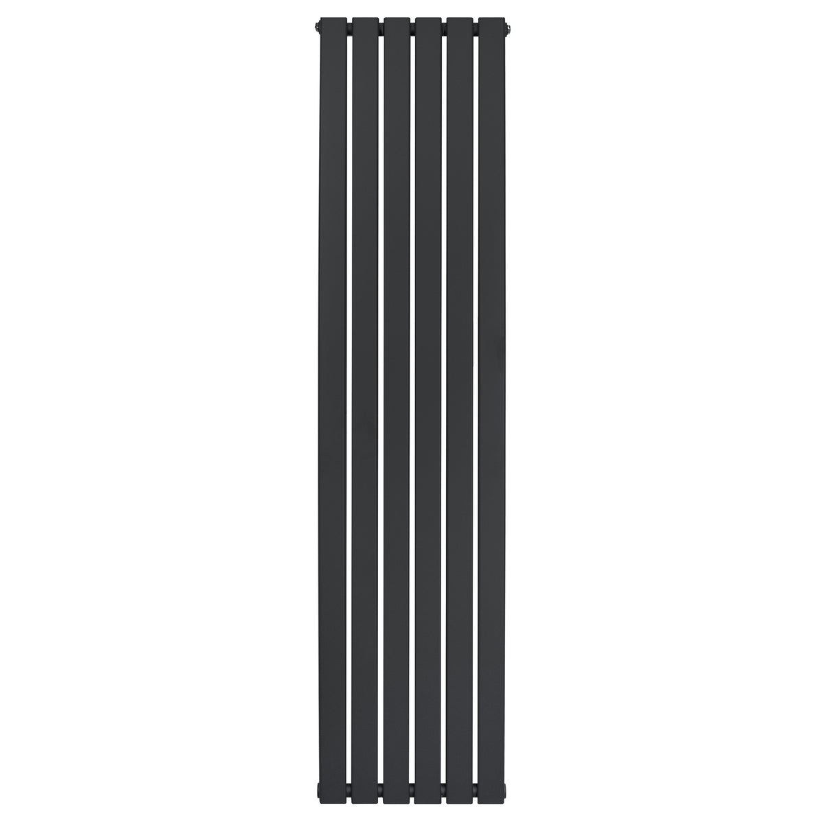 Sleek black flat single column radiator, 1800 x 420mm, featuring vertical slats and a modern, minimalist design for efficient heating