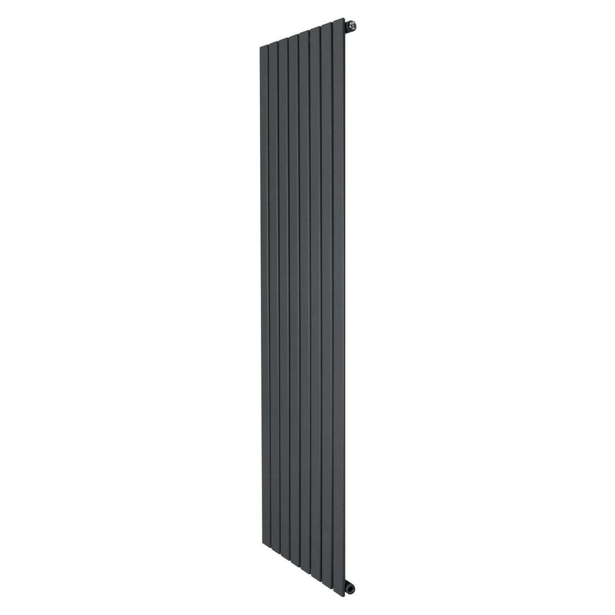 Sleek anthracite grey flat single column radiator, 1800 x 560mm, featuring a modern vertical design with smooth, matte finish