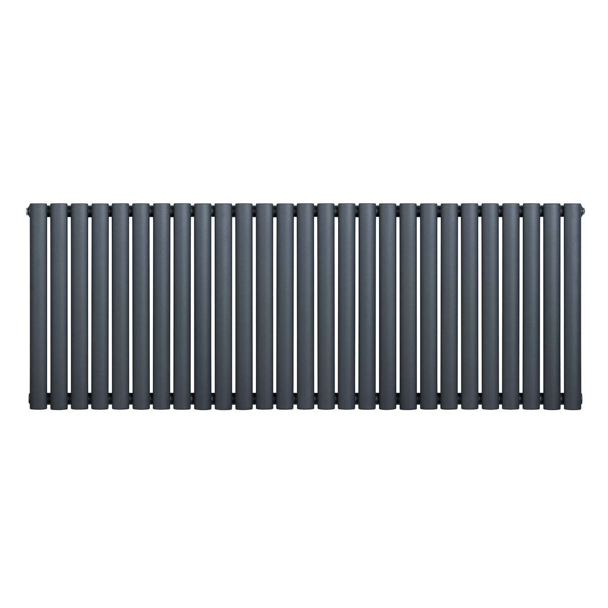 Oval single column radiator in anthracite grey, featuring sleek vertical bars and a smooth, modern finish, ideal for contemporary spaces