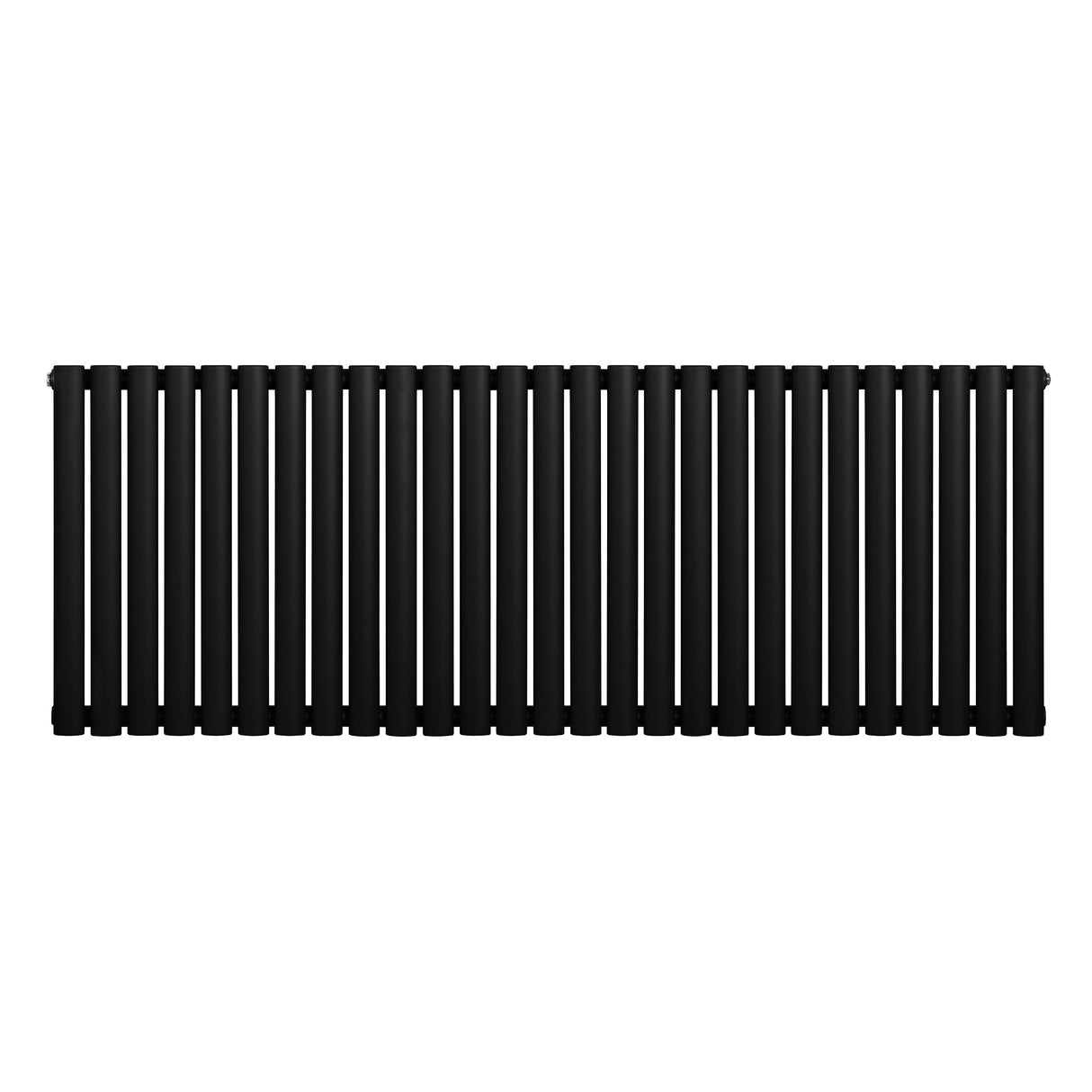 Sleek black oval single column radiator, 600 x 1620mm, featuring smooth, elongated vertical bars for efficient heating and modern decor