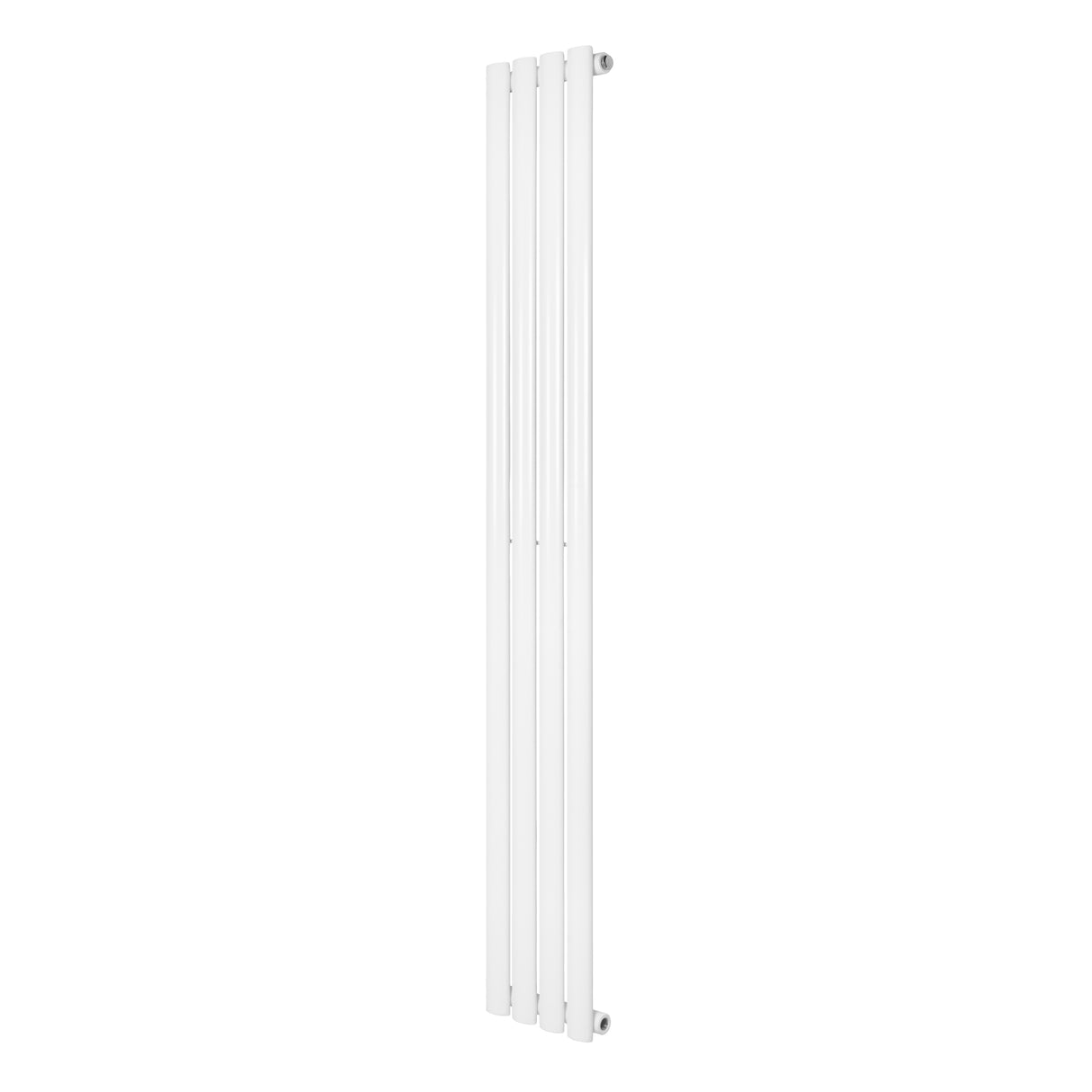 Sleek white oval single column radiator, 1600 x 240mm, featuring smooth vertical lines and a modern minimalist design
