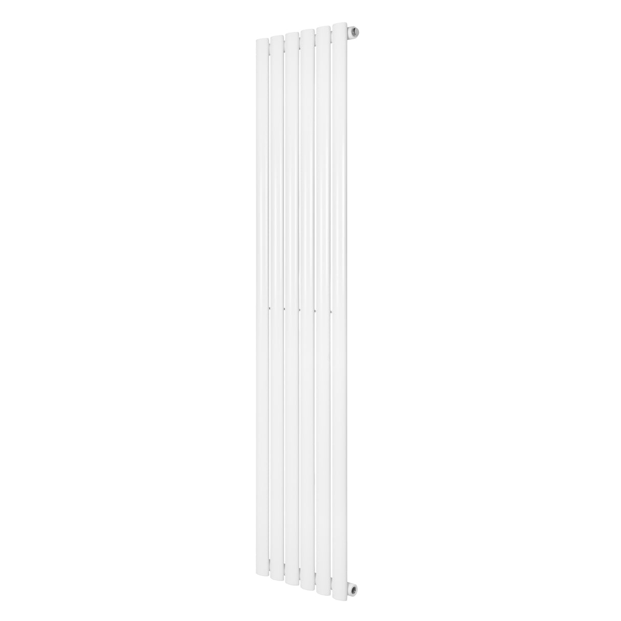 Sleek white oval single column radiator, 1600 x 360mm, featuring a modern design with smooth, glossy finish and vertical orientation