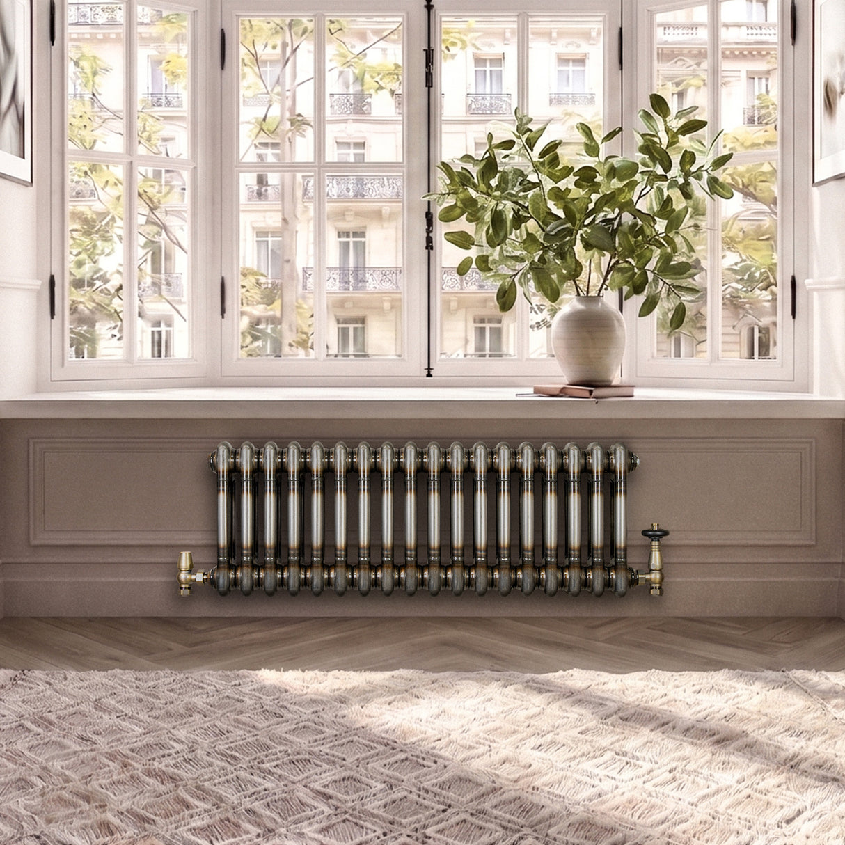 Traditional 2 Column Radiator - 300 x 830mm - Raw Metal
