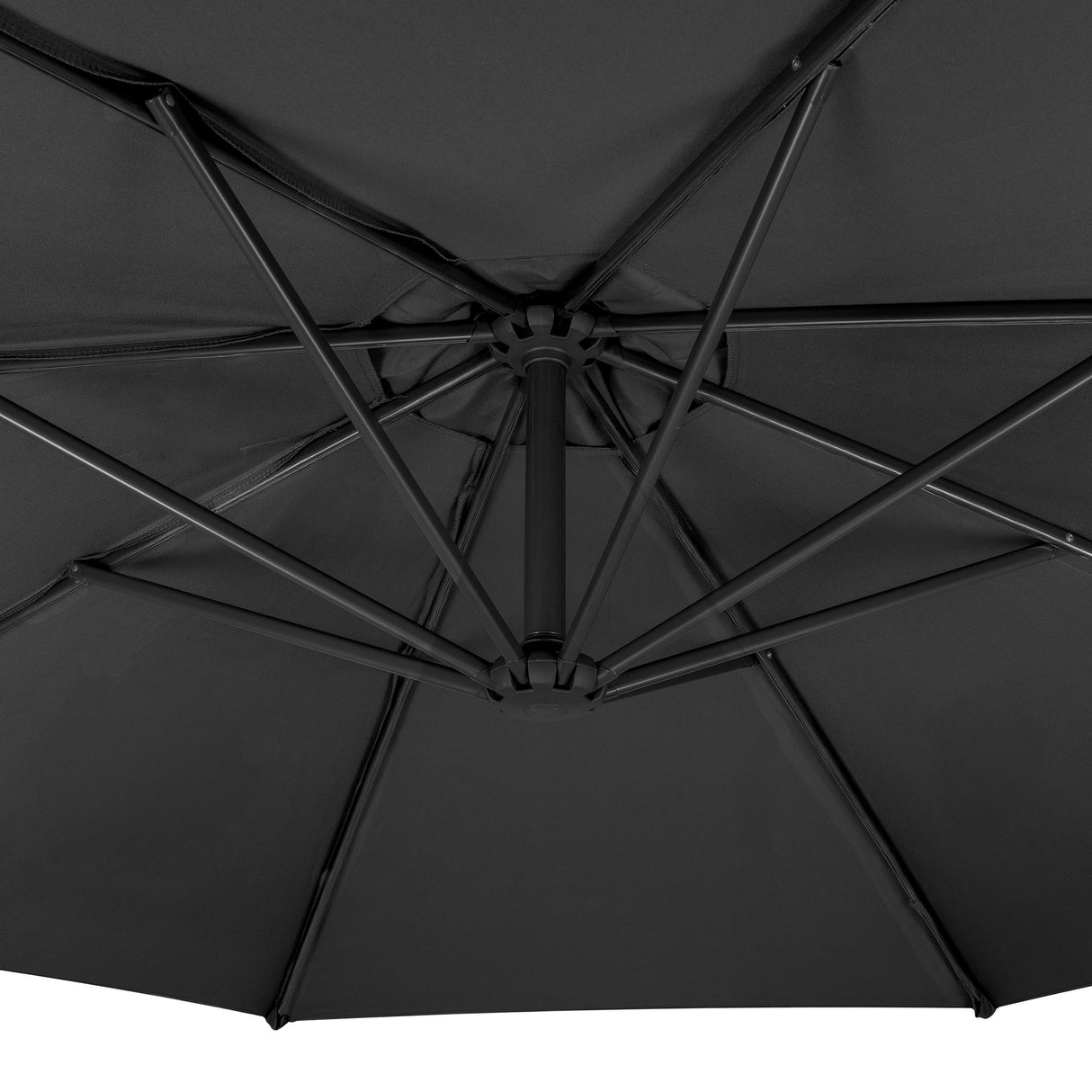 Cantilever Parasol 3m With Half Fan Base – Grey