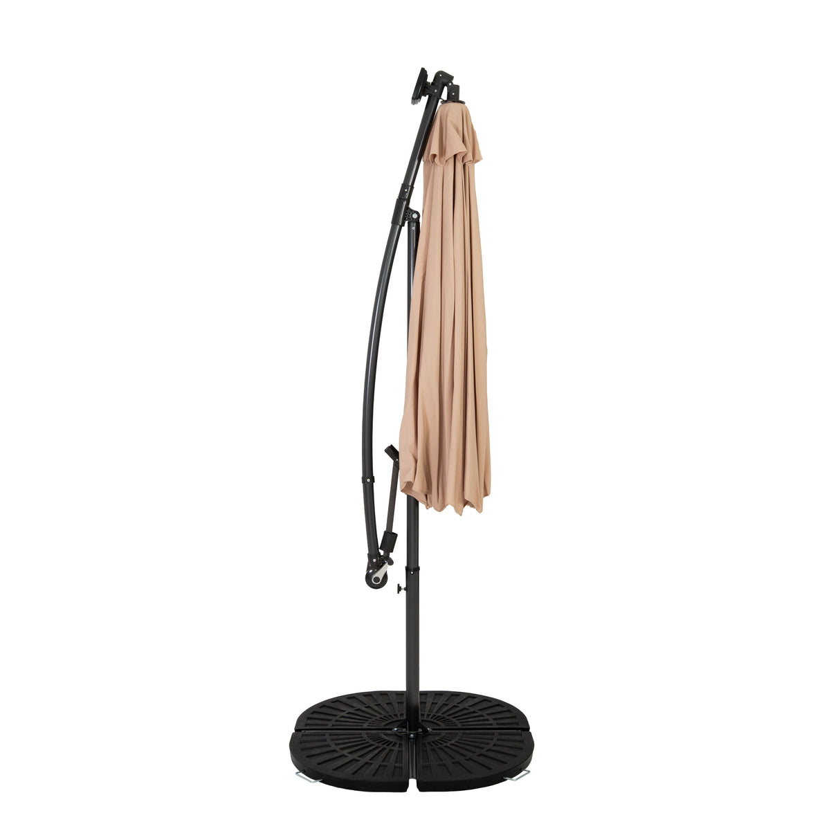 LED Cantilever Parasol 3m With Full Fan Base – Beige