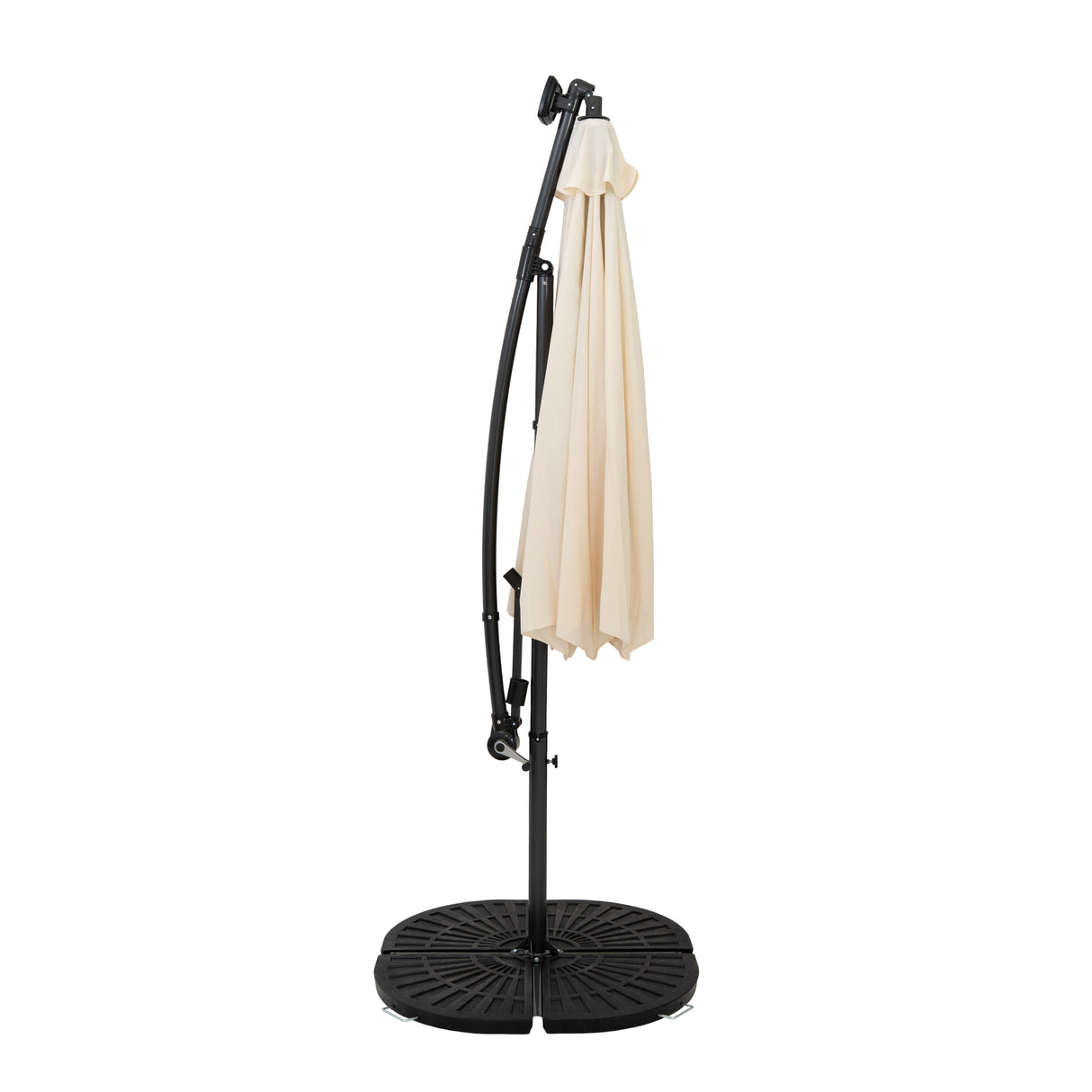 LED Cantilever Parasol 3m With Full Fan Base – Cream