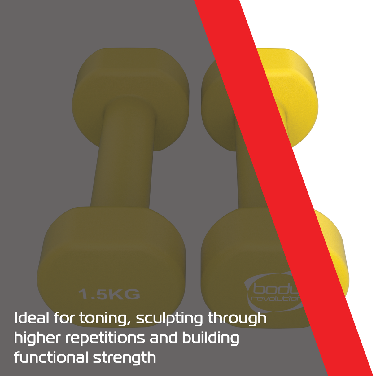 2 x 1.5KG Neoprene dumbbells