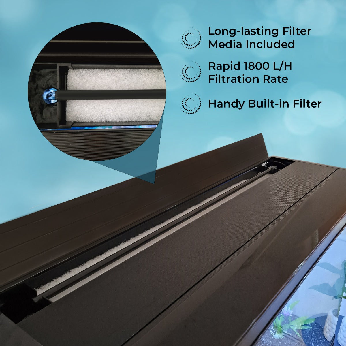 Aquarium Fish Tank & Cabinet with Complete Starter Kit - Black Tank & Black Gravel