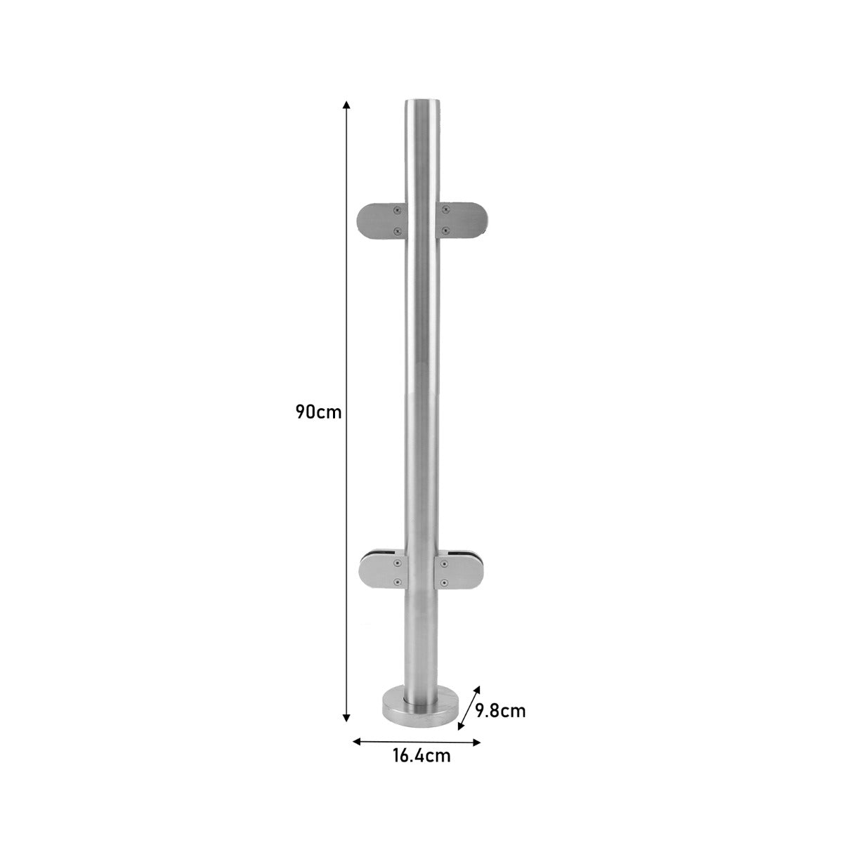 MonsterShop Stainless Steel Balustrade, Mid Post, 90cm H