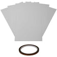 Heat resistant tape roll with a glossy brown finish, surrounded by five smooth, white sheets, ideal for high-temperature applications
