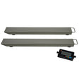 Industrial weighing beam scales with a sleek gray finish, featuring two long beams and a digital display for accurate measurements