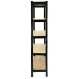 Heavy-duty black shelving unit with five sturdy beige shelves, ideal for storage and organization in various spaces, 75cm wide and 30cm deep