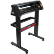 PixMax 38cm clam heat press with a sleek black metal frame, adjustable rollers, and a sturdy stand for vinyl cutting and printing