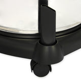 Close-up of the MAXBLAST 30L Industrial Vacuum Cleaner showing its sturdy black plastic base and smooth-rolling caster wheel