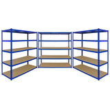 Monster Racking T-Rax 3 x Extra Wide Storage Shelves, Blue, 160cm W, 60cm D