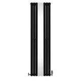 Oval Mirror Radiator & Valves - 1800mm x 500mm - Black