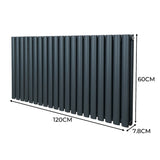 Oval Column Radiator & Valves - 600mm x 1200mm – Anthracite Grey