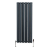 Oval Column Radiator & Valves - 1600mm x 600mm – Anthracite Grey