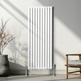 Oval Column Radiator & Valves - 1600mm x 600mm – White