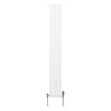 Oval Column Radiator & Valves - 1800mm x 240mm – White