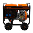 T-Mech 2kVA portable diesel generator features a robust open frame, orange and black color scheme, and durable wheels for mobility