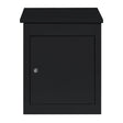 Sleek black anti-theft parcel post box with a secure locking door, designed for safe package delivery and outdoor use