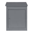 Grey anti-theft parcel post box with a sleek design, sturdy metal construction, and a secure locking door for safe package delivery