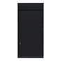 Sleek black anti-theft parcel post box XL with a secure top slot and a lockable front door for safe package delivery