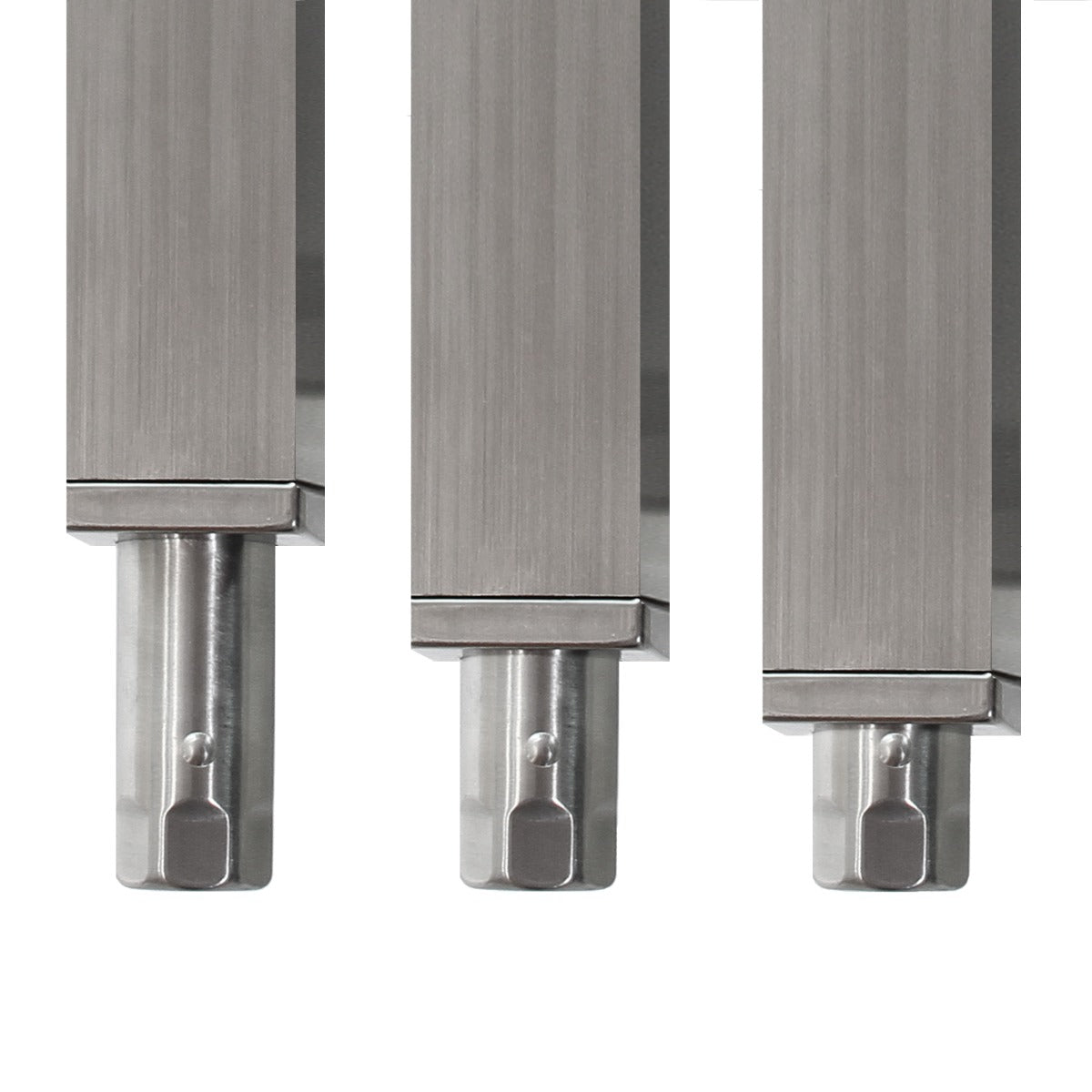 Brushed stainless steel catering sink with a left-hand drainer, featuring smooth edges and a sleek, modern design