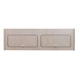 Light wood overhead camper cabinet with two smooth, rounded drawers and simple white knobs, measuring 100cm x 30cm x 30cm