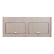 Light wood overhead camper cabinet with two smooth, rounded drawers and minimalist design, measuring 80cm x 30cm x 30cm