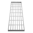 Galvanised steel grating measuring 800mm x 240mm, featuring a sturdy grid pattern with a smooth, metallic finish and durable construction