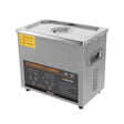 Stainless steel T-Mech ultrasonic cleaner with a 3L capacity, featuring digital controls and a sleek, modern design