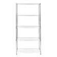 Sturdy chrome wire racking unit with five shelves, measuring 35cm x 90cm x 180cm, ideal for storage and organization