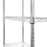 Sturdy chrome wire racking unit, 35cm x 90cm x 180cm, featuring open shelves and a sleek, modern design for versatile storage