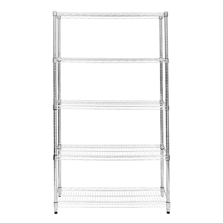 Sturdy chrome wire racking unit, 45cm x 120cm x 180cm, featuring four open shelves for versatile storage and organization