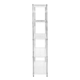 Sturdy chrome wire racking unit, 45cm x 120cm x 180cm, featuring five adjustable shelves for versatile storage solutions