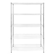 Sturdy chrome wire racking unit with five adjustable shelves, measuring 60cm x 120cm x 180cm, ideal for storage and organization