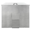 Galvanised coal bunker with a sturdy metal construction, featuring a flat top, handle, and a front access door for easy loading