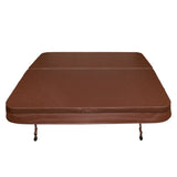 Brown 2m hot tub spa cover with a textured surface, featuring a secure fit and sturdy straps for easy installation and removal