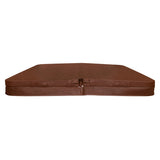 Brown 2m hot tub spa cover with a smooth texture, featuring reinforced seams and a secure zipper closure for durability