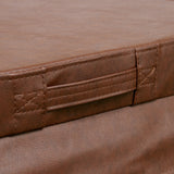 Brown 2m hot tub spa cover featuring a textured surface, sturdy stitching, and convenient side handles for easy lifting