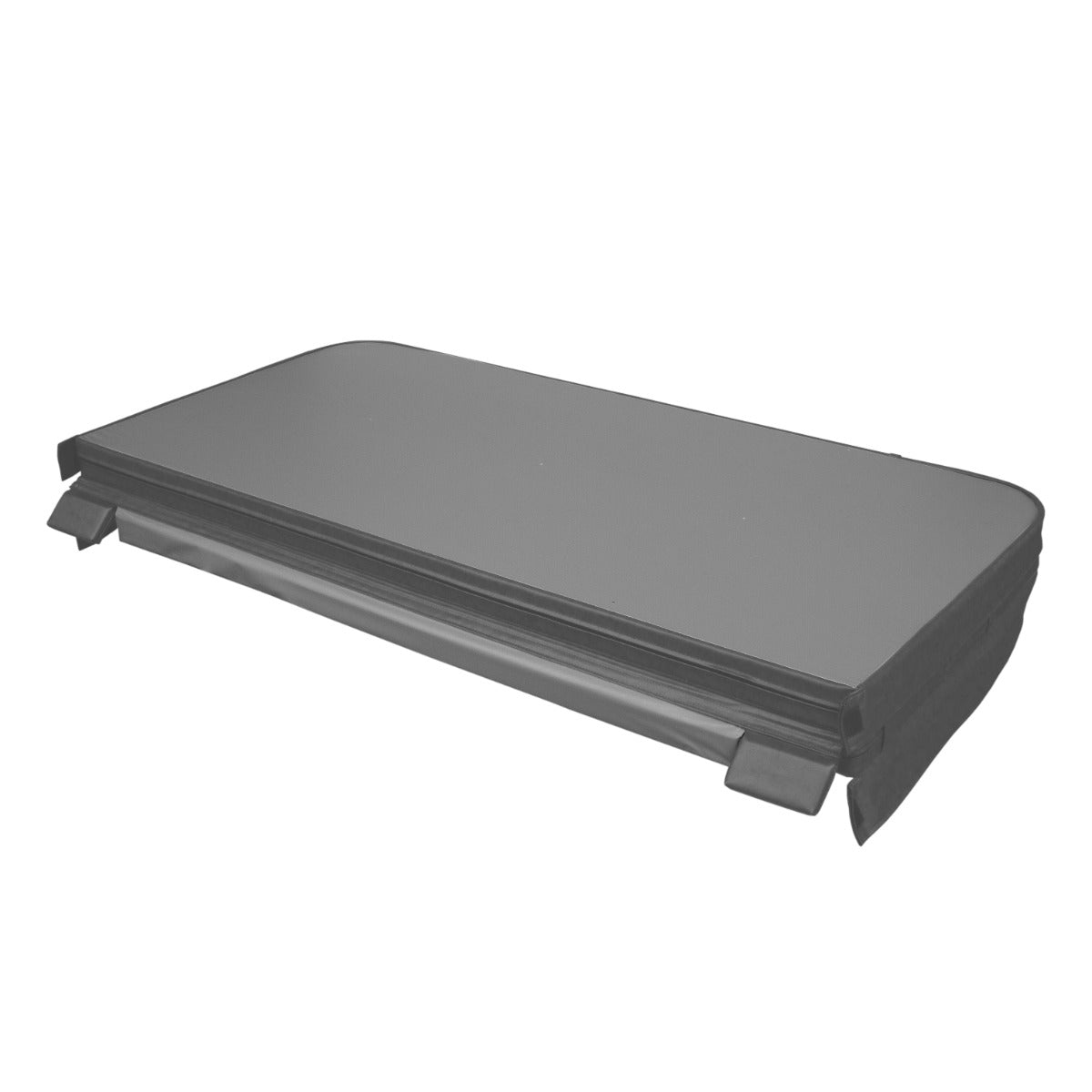 Grey 2.1m hot tub spa cover featuring a sleek, smooth surface and sturdy edges, designed for durability and insulation
