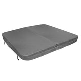 Grey 2.2m hot tub spa cover with a smooth texture and secure straps, designed for durability and weather resistance