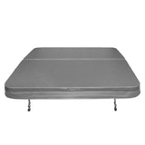 Grey 2.2m hot tub spa cover with a smooth, textured surface and sturdy straps for secure closure, ideal for outdoor use