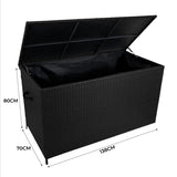 Rattan Cushion Storage Box 582L - Black