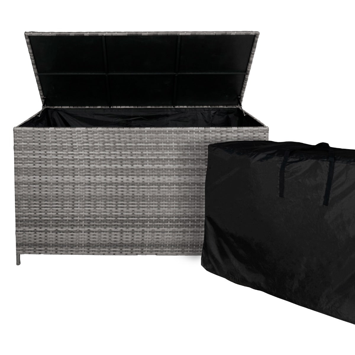 Rattan Cushion Storage Box 582L - Grey