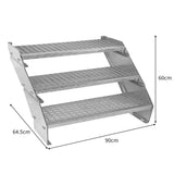 Adjustable 3 Section Galvanised Staircase - 900mm Wide